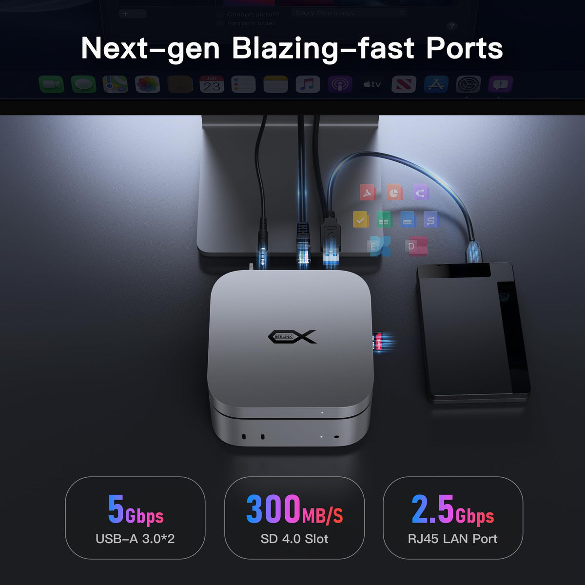 Beelink EX Mate Mini-B 2.5G Ethernet for fast wired networks