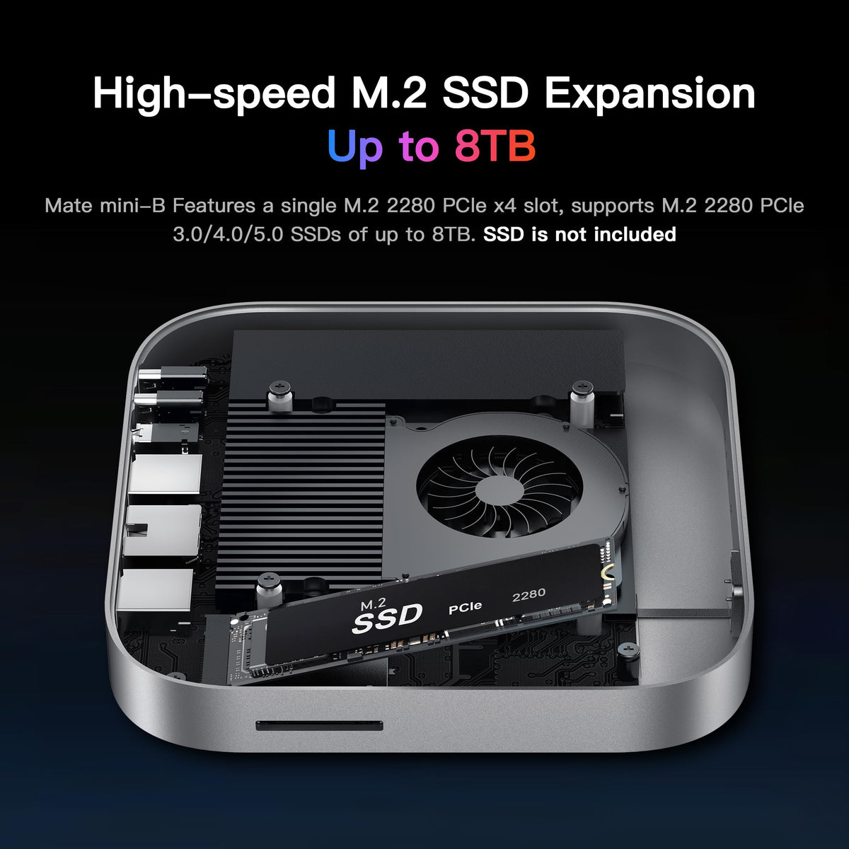 Beelink EX Mate Mini-B SD 4.0 slot enabling quick media access