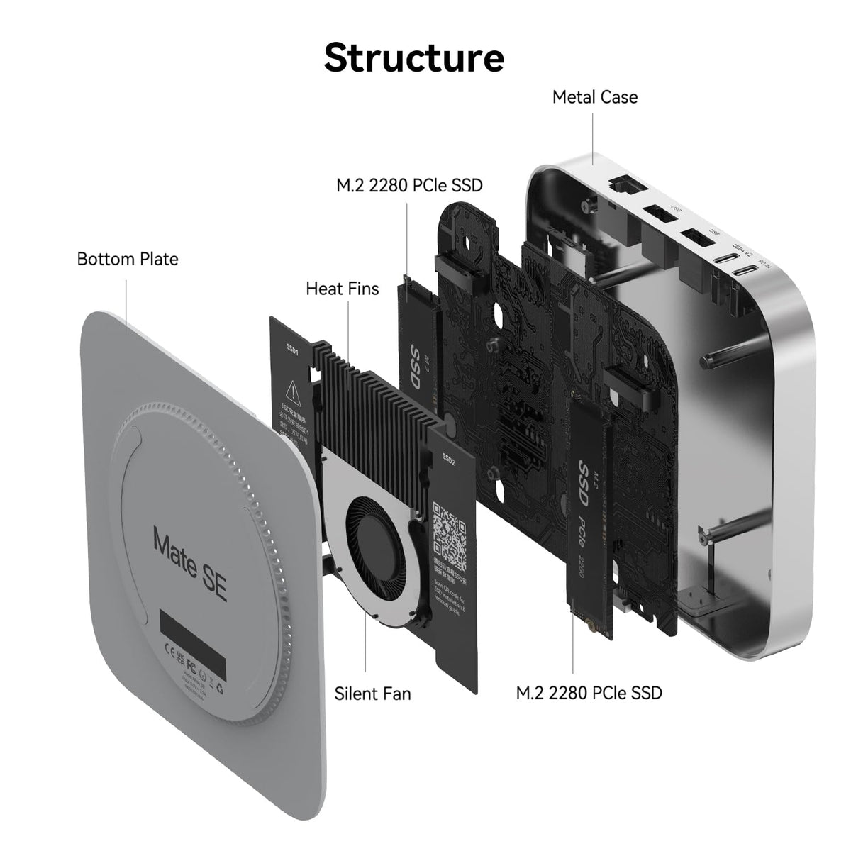 Beelink Mate SE dock connected in a clean workspace.