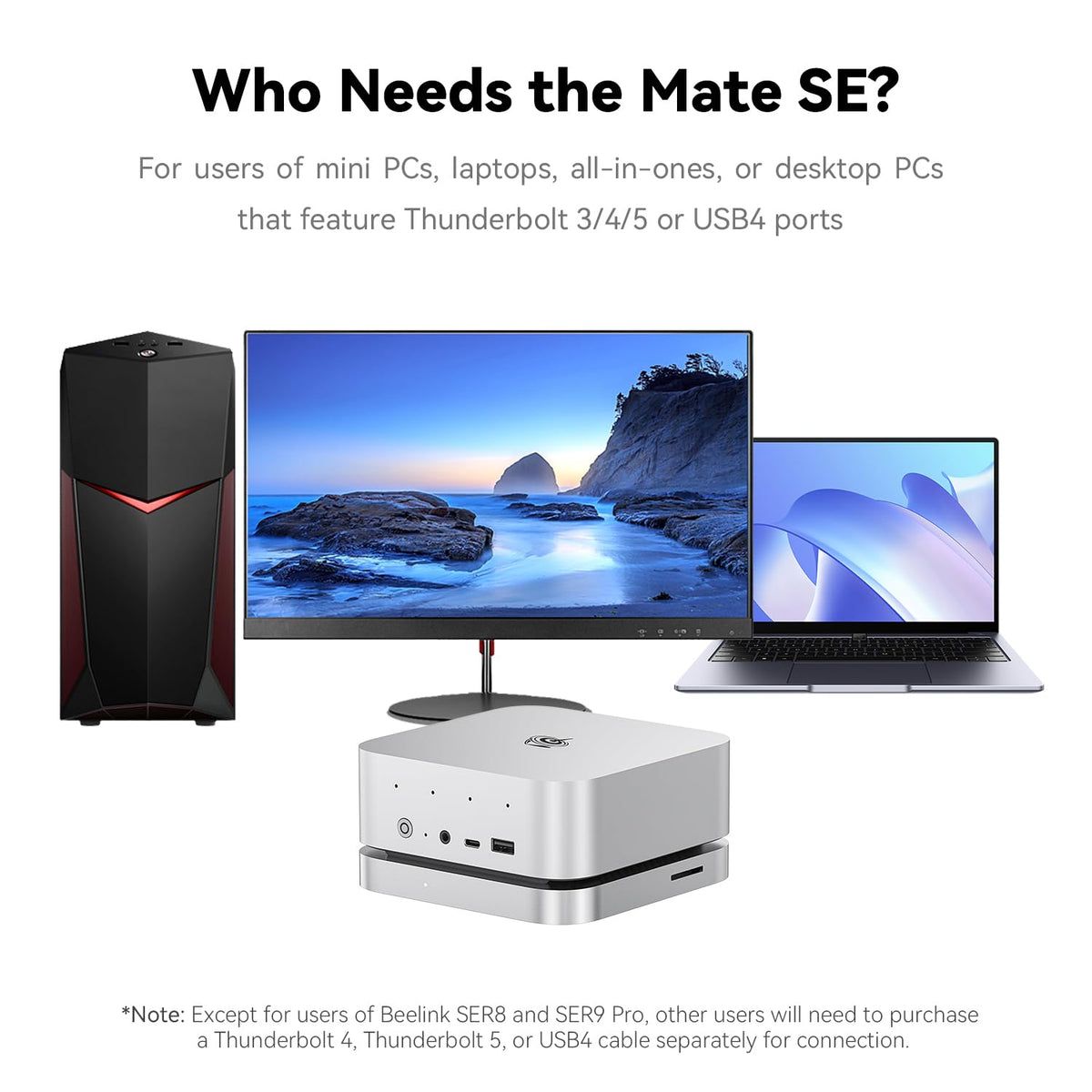 Beelink Mate SE with USB4 80Gbps port for fast transfers.
