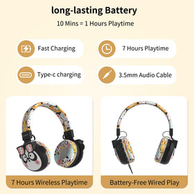 Beerus Headphones 20 hours of battery life for long trips.