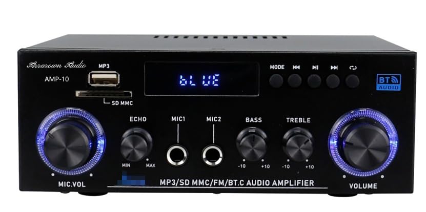 Beffkkip AMP10 front view showing controls and clean design for easy use