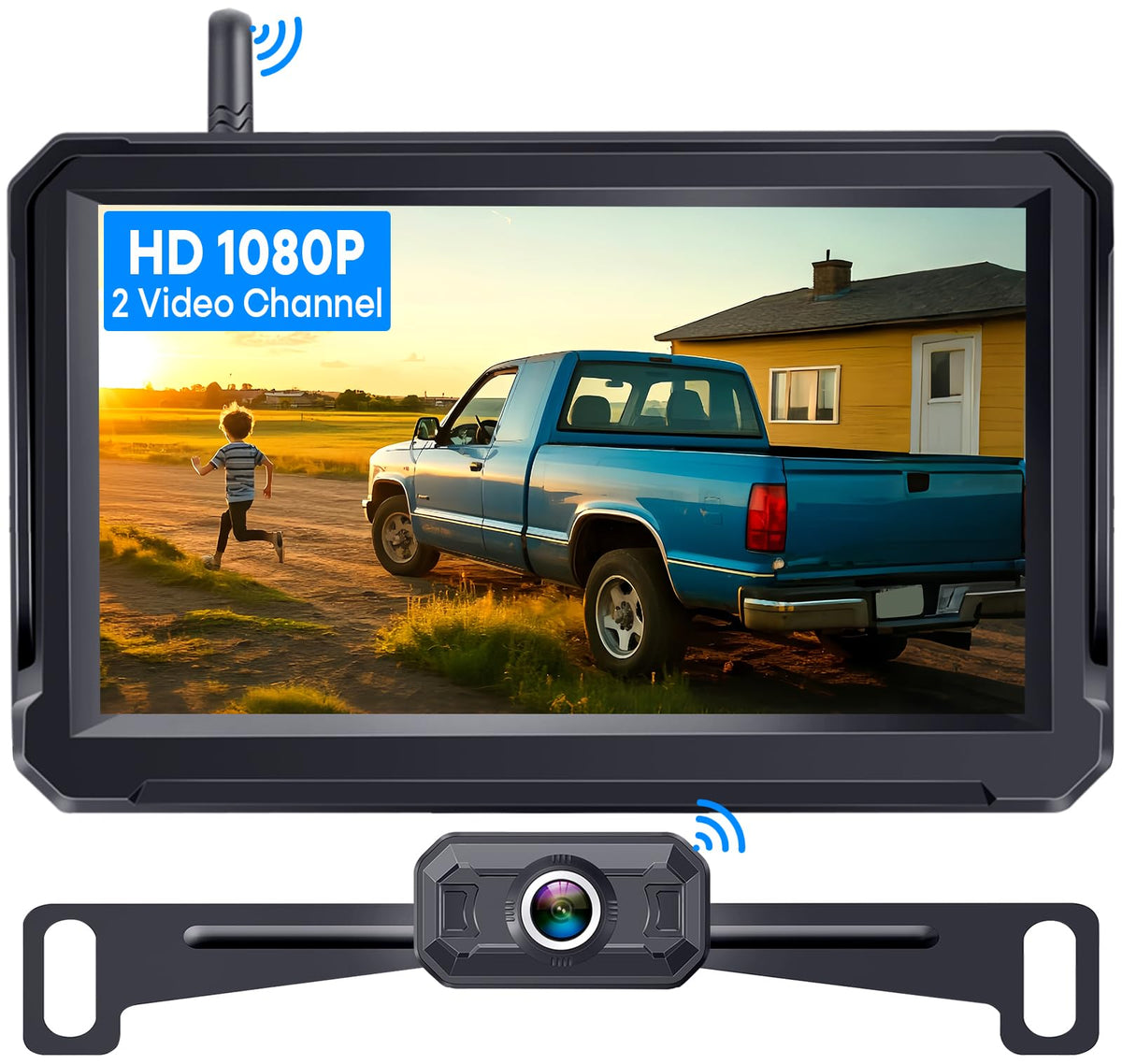 Befumly H21 5-inch display front view showing clear back-up guidance