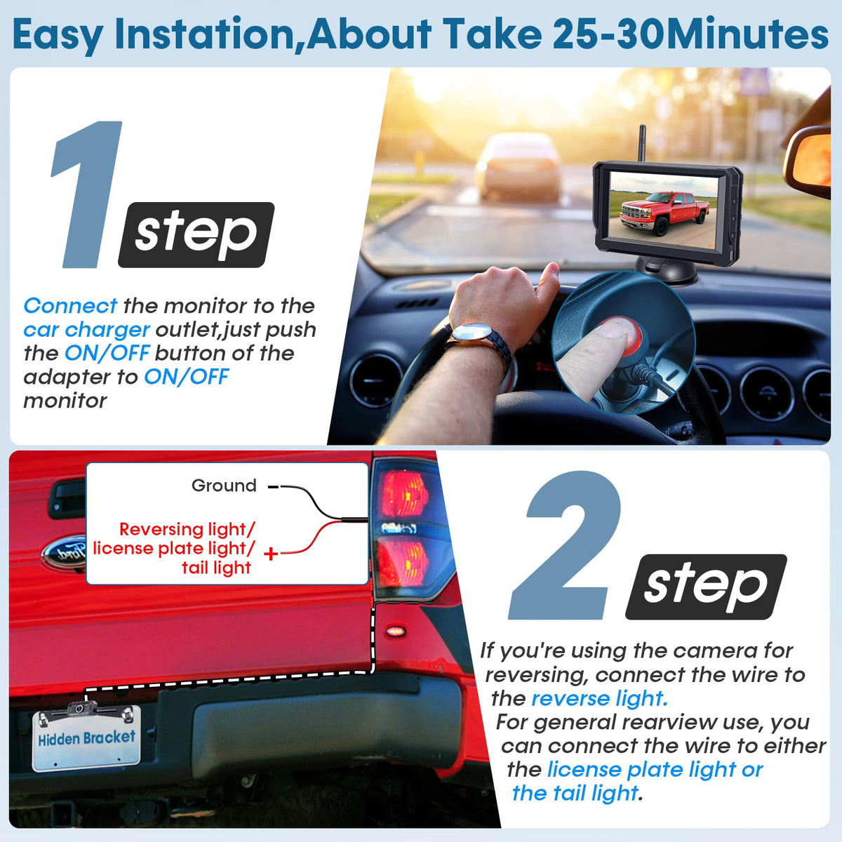 Befumly H21 license-plate mount install behind plate for quick setup