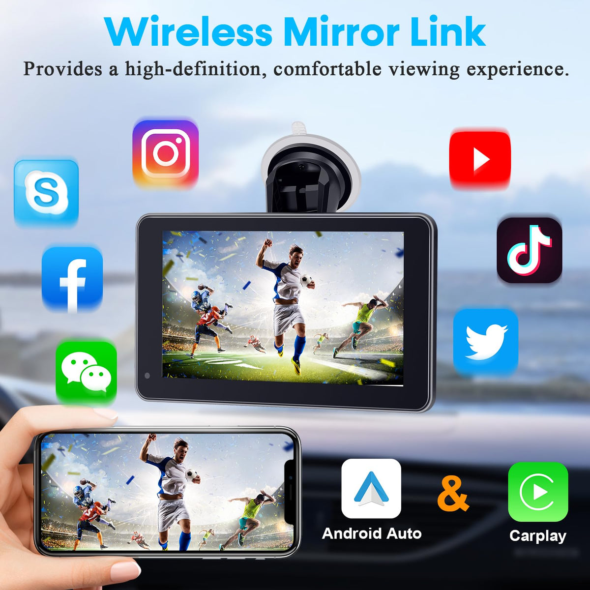 Befumly screen mounted on windshield demonstrating easy non-permanent installation benefit