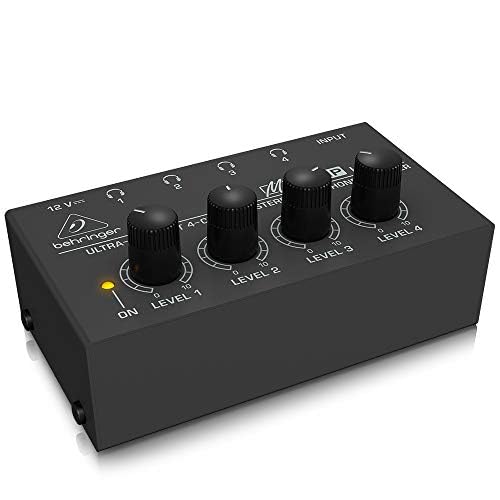 Behringer HA400 with individual volume dials enable personalized listening during recording.