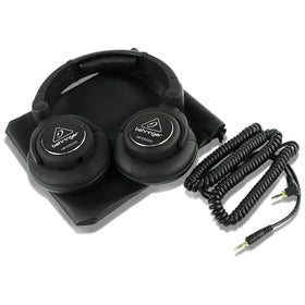 Behringer HPX6000 detachable cable and gold adapter shown for versatile connections