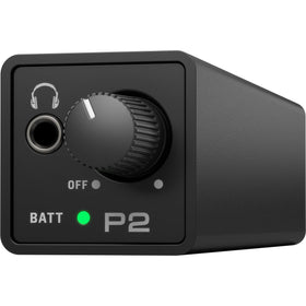 Behringer P2 XLR/TRS combo jack close-up showing locking connector for cable security