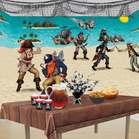 Beistle blue ocean waves backdrop sparks festive pool party photos.