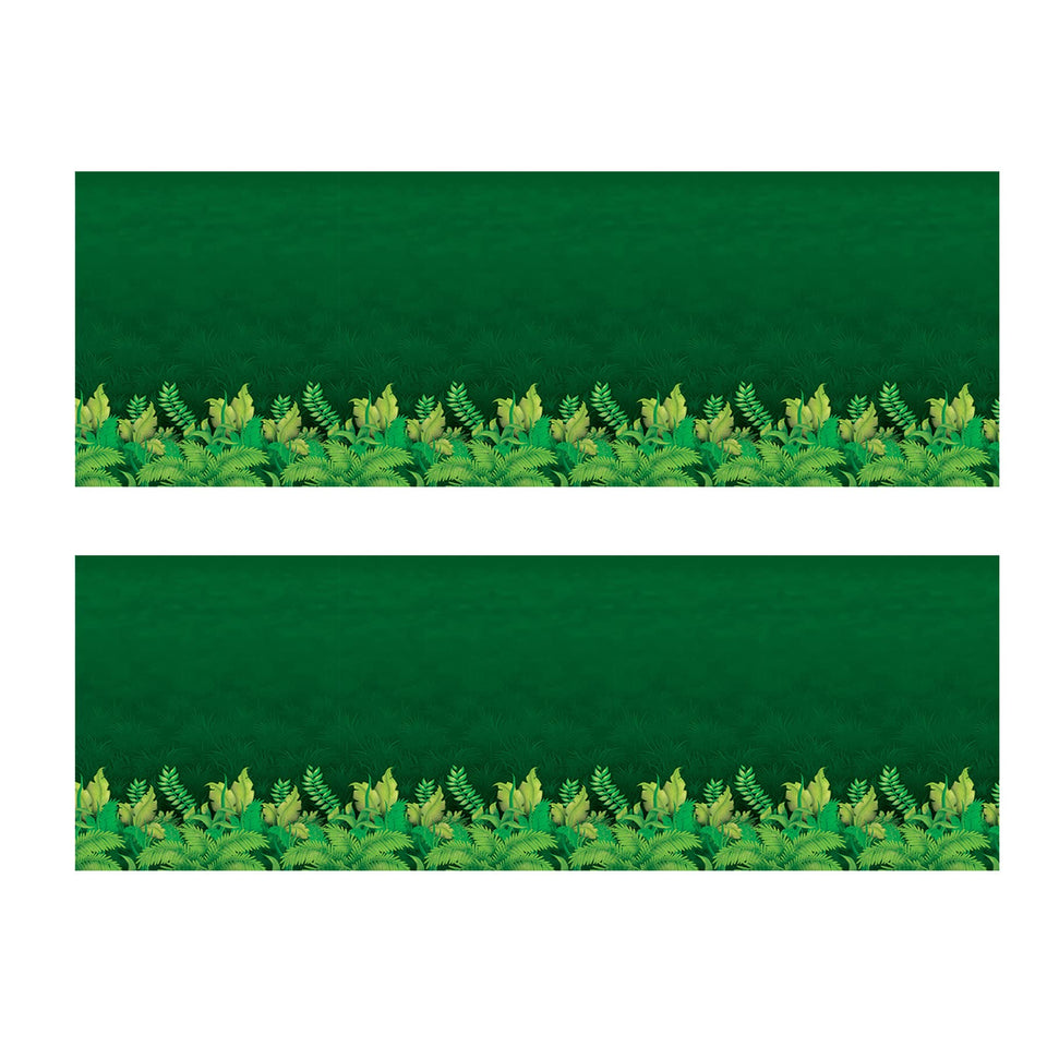 Beistle Jungle Foliage Backdrop adds lush jungle vibes for vibrant photos.