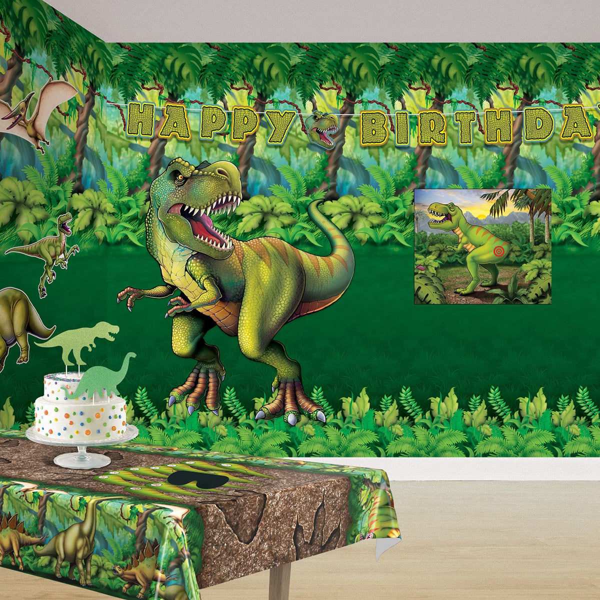 Beistle Jungle-themed photo backdrop supports quick, memorable party moments.