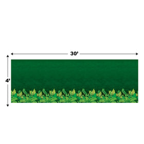 Beistle Tropical greenery wall covering highlights leaves for immersive event decor.