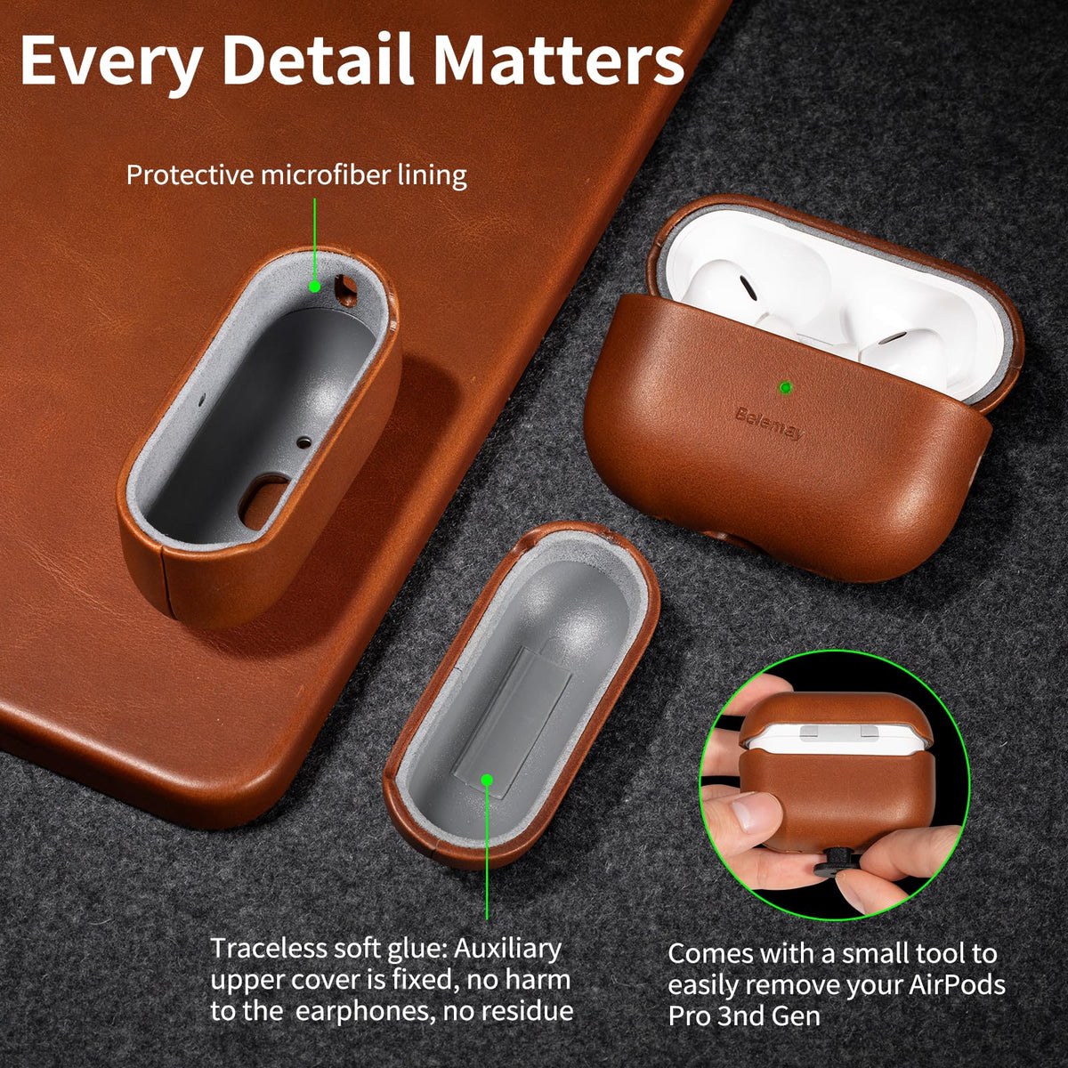 Belemay AirPods Pro 3 case with a secure lanyard loop.