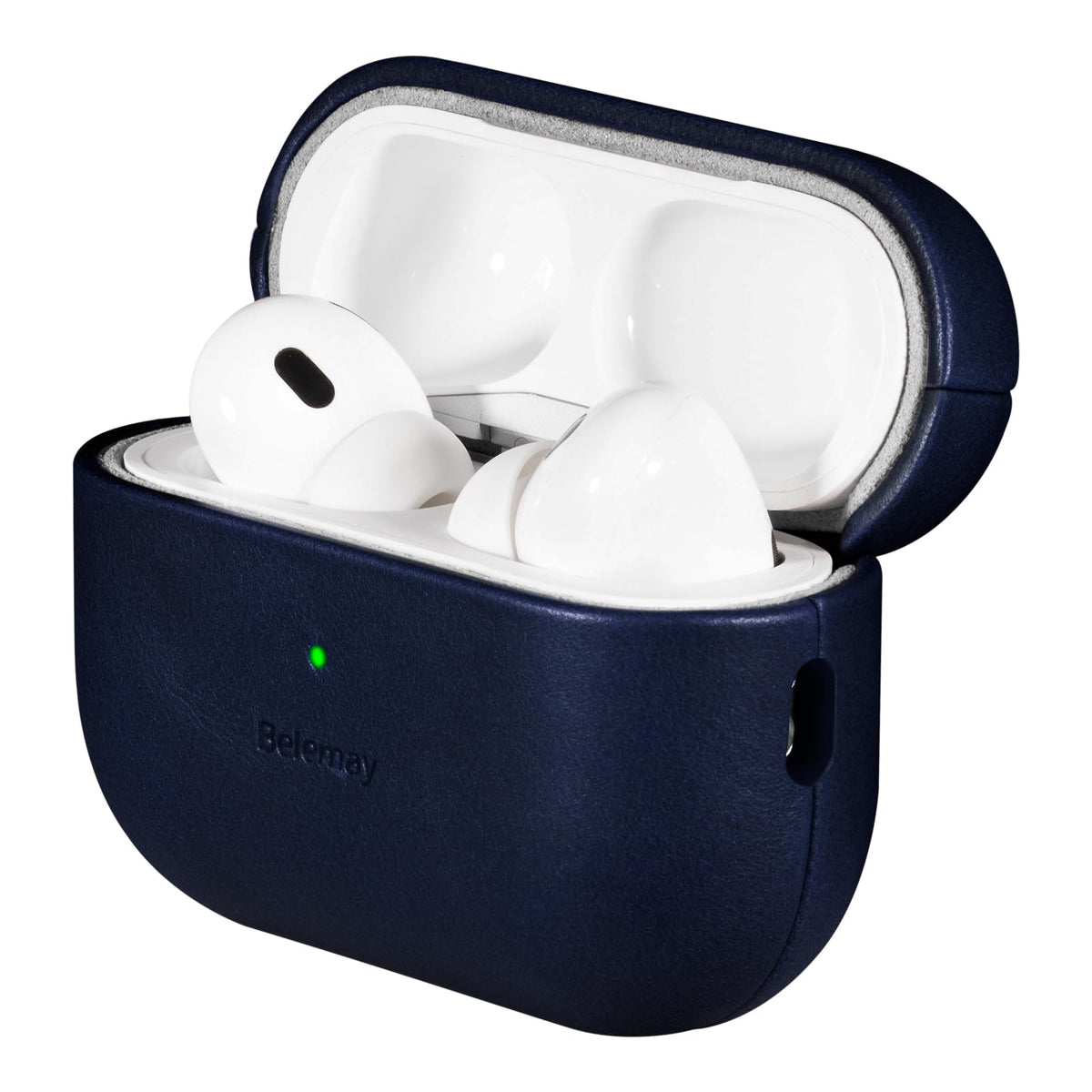 Belemay AirPods Pro 3 case navy blue, front view, MagSafe ready and protective