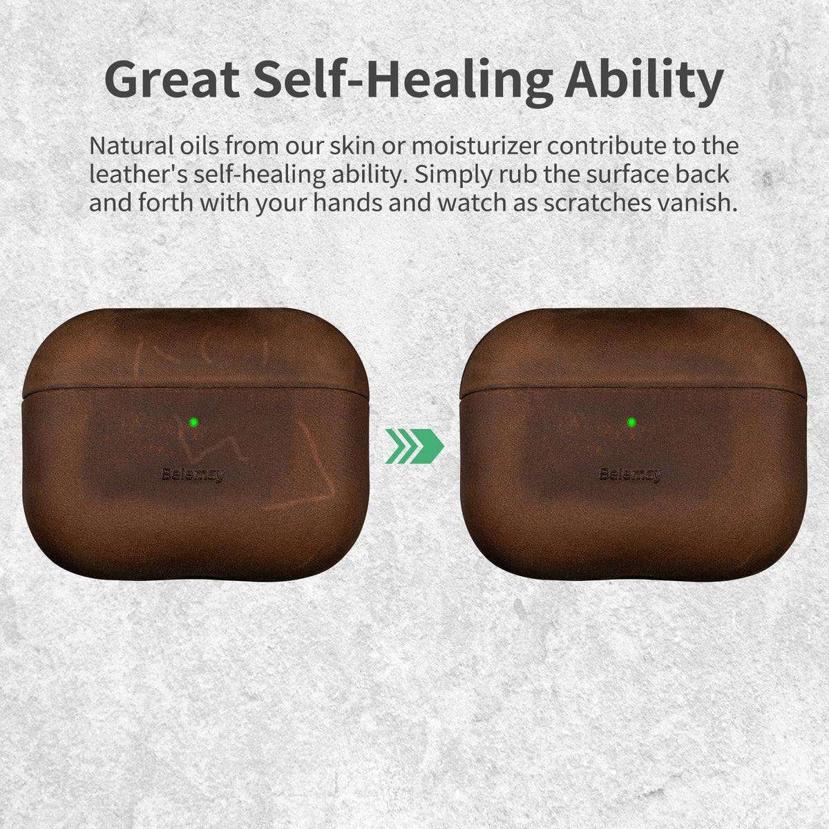 Belemay case open with AirPods Pro 3 inside showing precise fit advantage
