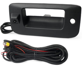 BELKEBIR front tailgate handle camera showing clean OEM look and improved rear visibility