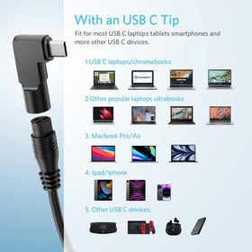 Belker close-up of USB-C tip highlighting fast charging capability benefit