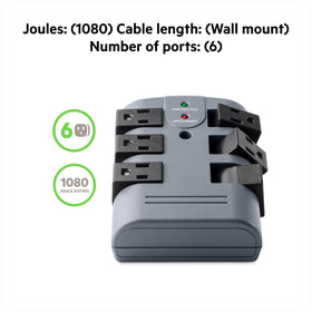 Belkin 1080 joules surge protection for added safety.