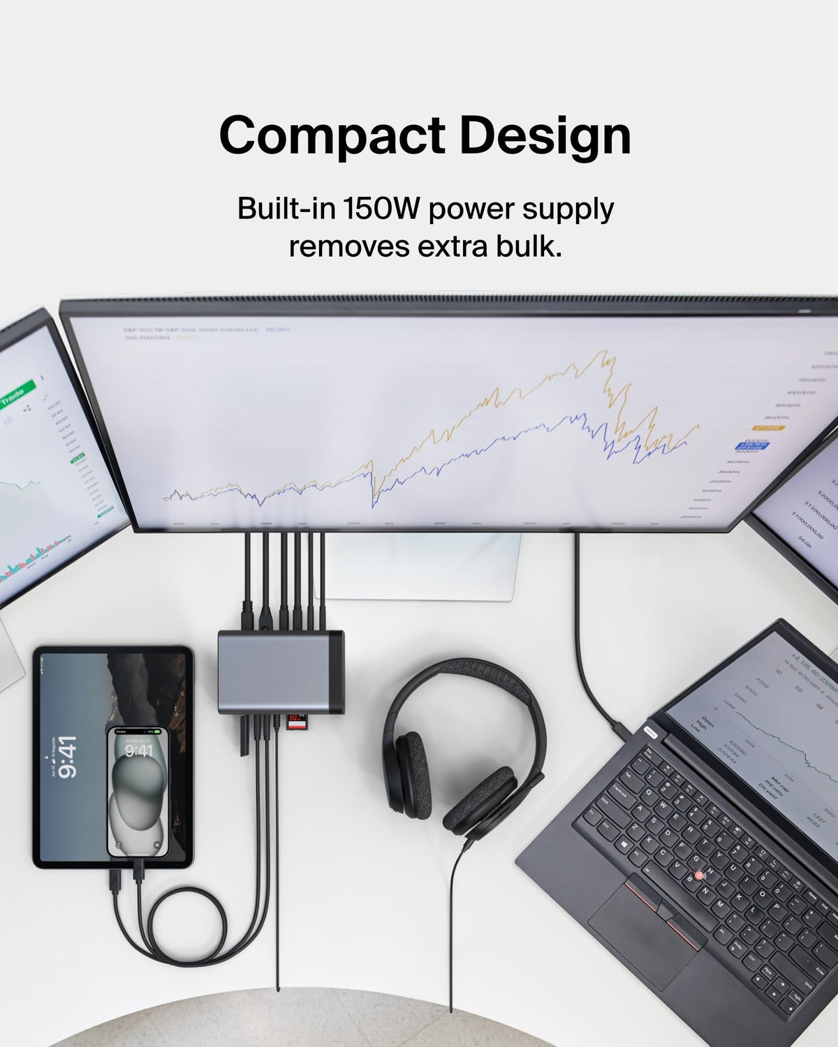 Belkin 11-in-1 Pro GaN Dock 150W power cords included