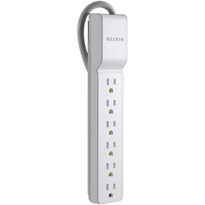 Belkin 6-outlet surge protector with 2.5ft cord protects multiple devices.