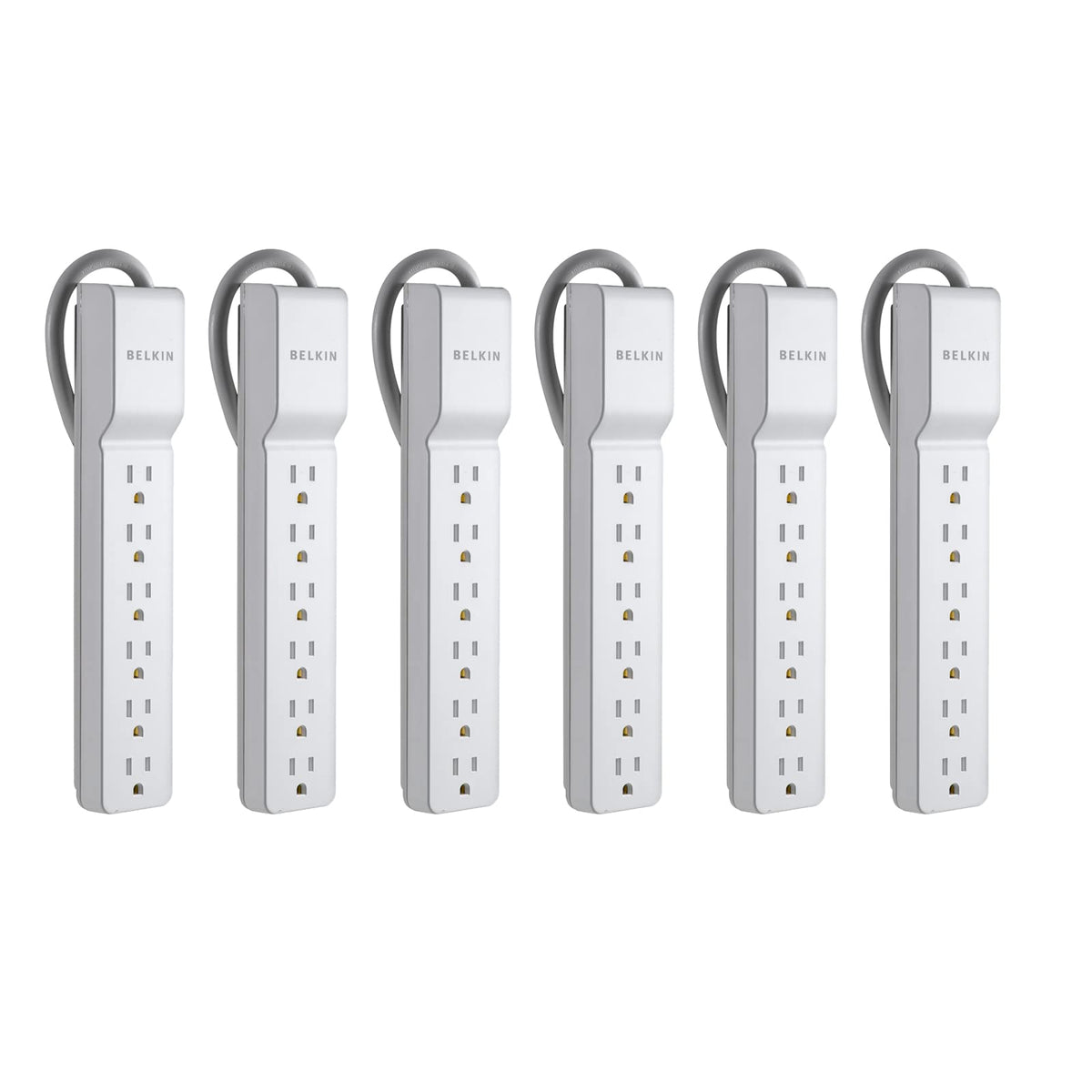 Belkin 6-outlet surge protector with flat rotating plug, versatile wall access