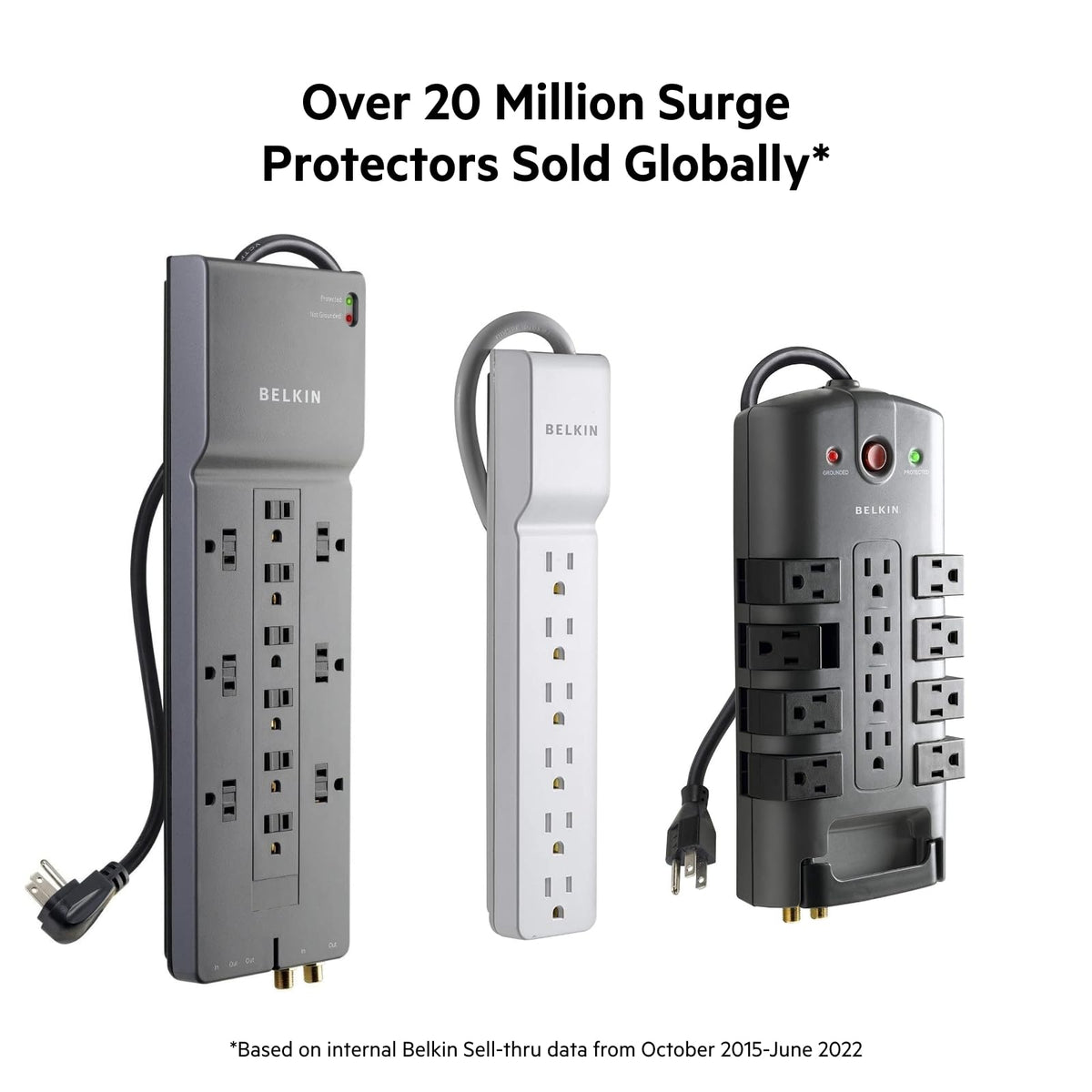 Belkin 6ft heavy-duty cord surge protector ideal for printers and modems