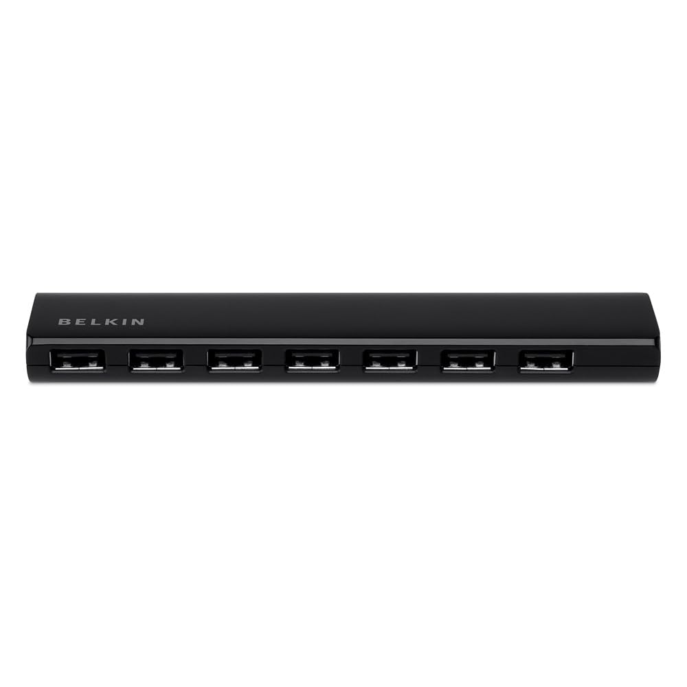 Belkin 7-port USB hub back ports for easy peripheral access