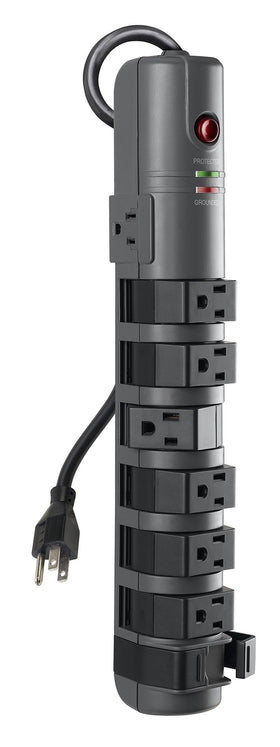 Belkin 8-Outlet Pivot-Plug Surge Protector with 1800 Joules protects devices from surges