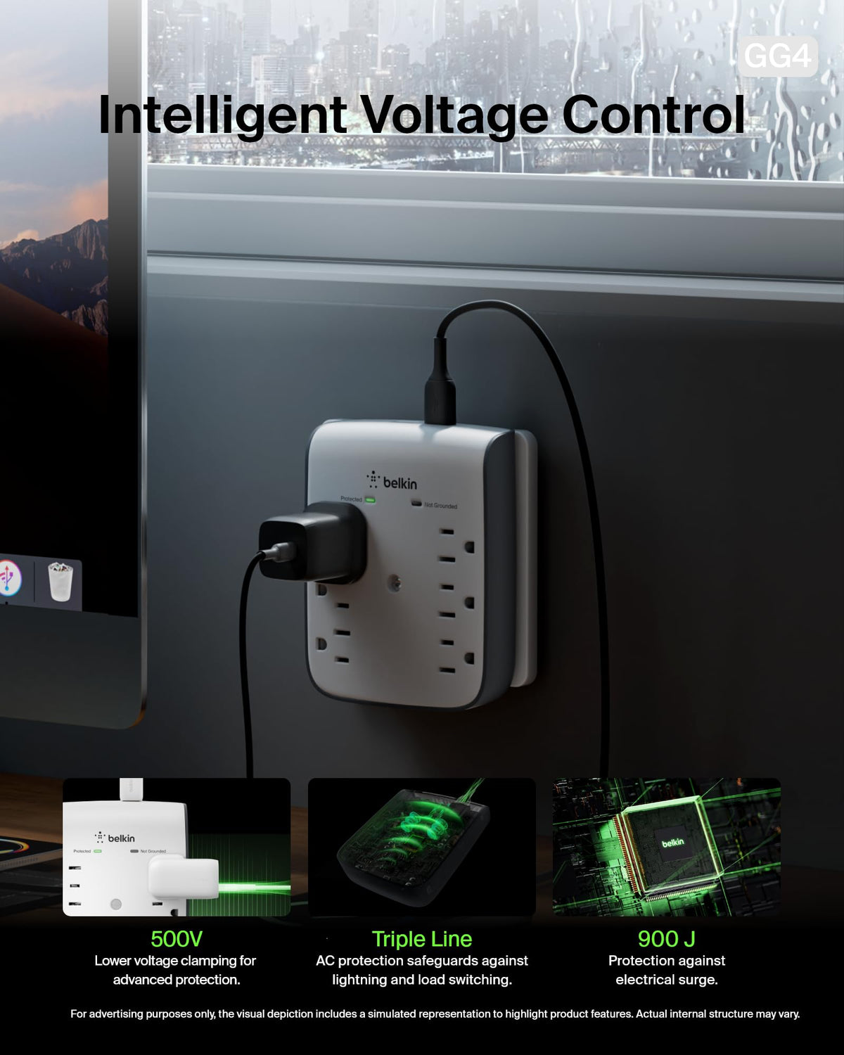 Belkin 900-joule surge protection guards electronics from surges during storms