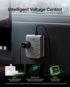 Belkin 900-joule surge protection guards electronics from surges during storms