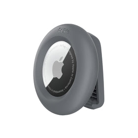 Belkin AirTag holder front view showing secure fit and clean design benefit