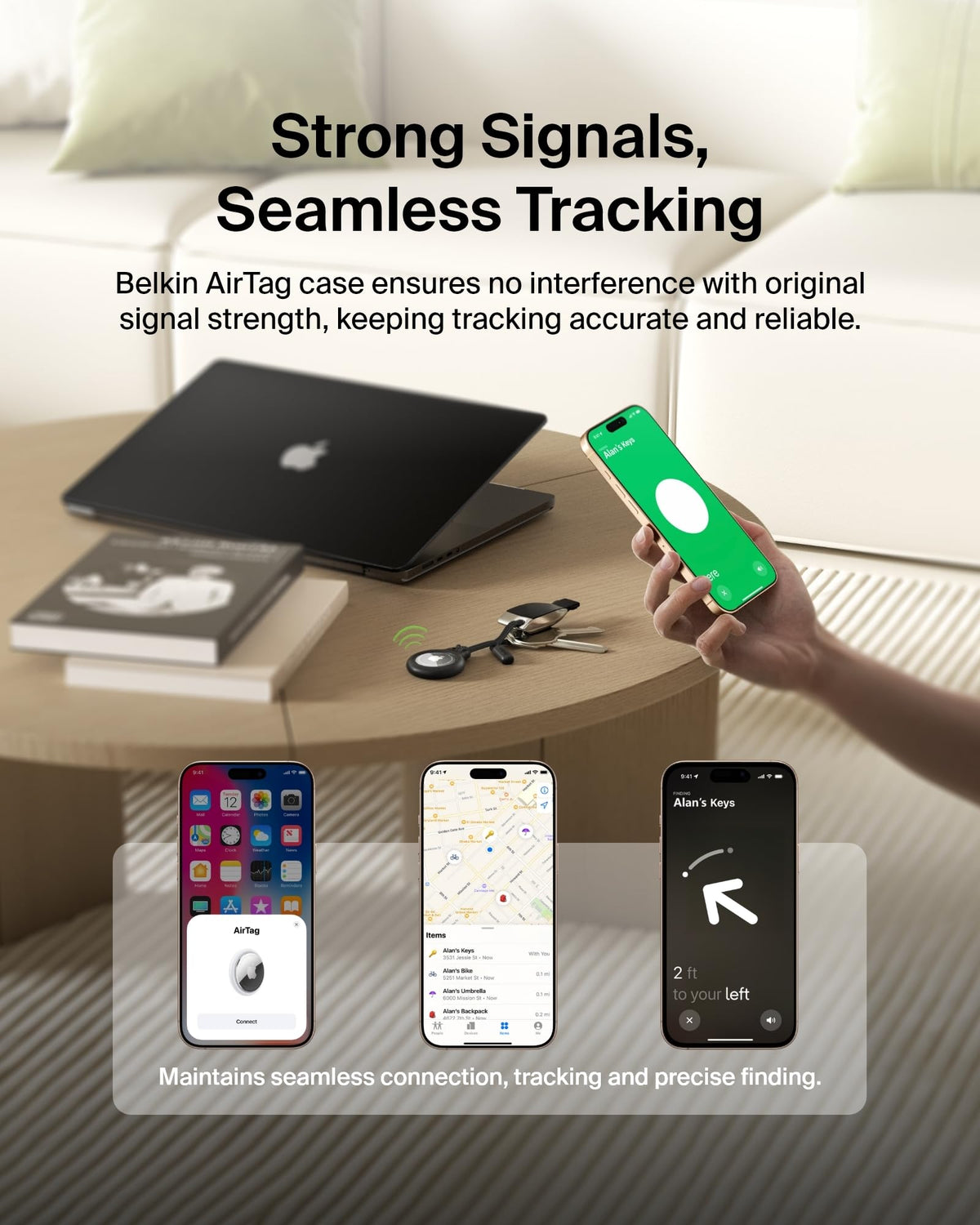 Belkin AirTag holder on a pet collar for convenient tracking