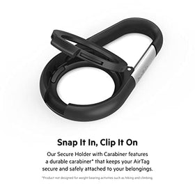 Belkin AirTag Secure Holder with pink carabiner adds stylish, secure pet collar attachment.