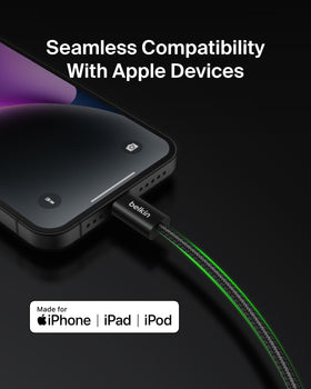 Belkin BoostCharge braided exterior emphasizes durability during use