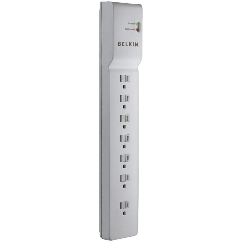 Belkin 7-outlet commercial surge protector with 7ft cord protects office devices from surges and spikes.