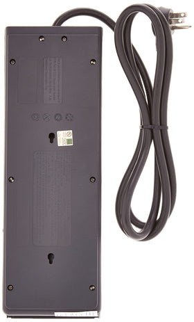 Belkin compact 8-outlet surge strip with a 6ft cord for easy reach.