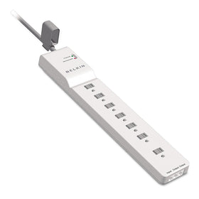 Belkin compact surge protector with cable management for neat desks.
