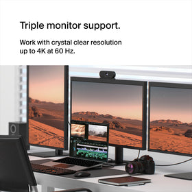 Belkin Connect 11-in-1 dock enabling a 3-monitor setup for productivity