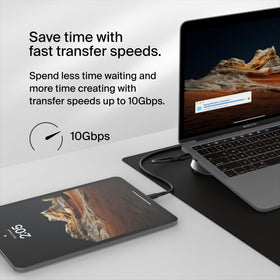 Belkin Connect 11-in-1 dock connected to a laptop with wired internet and USB-C