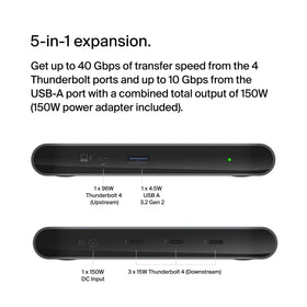 Belkin Connect Thunderbolt 4 Docking Station on desk with tidy cable management