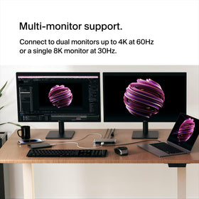 Belkin Connect Thunderbolt 4 Docking Station dual-monitor setup with 4K display support