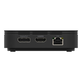 Belkin dock on tidy desk with laptop and monitor benefit professional workstation look