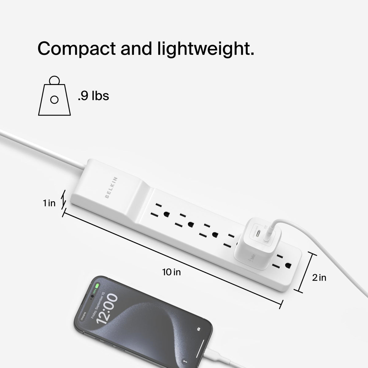 Belkin surge protector with durable case protecting circuits