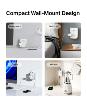 Belkin surge protector features a durable, damage-resistant housing for everyday use