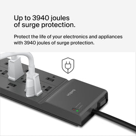 Belkin flat-plug design with 6ft cord fits tight spaces