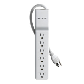 Belkin front view six outlets showing many connection options and neat organization