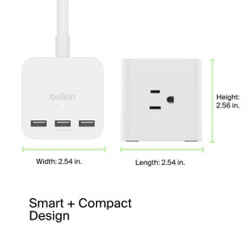 Belkin Power Cube travel-ready compact design for hotel desks and mobile setups