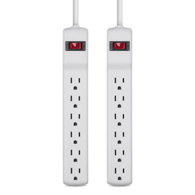 Belkin 2-pack packaging shown for convenient, safe power distribution in any room.