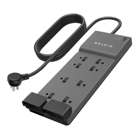 Belkin power strip surge protector with eight outlets for clutter-free charging