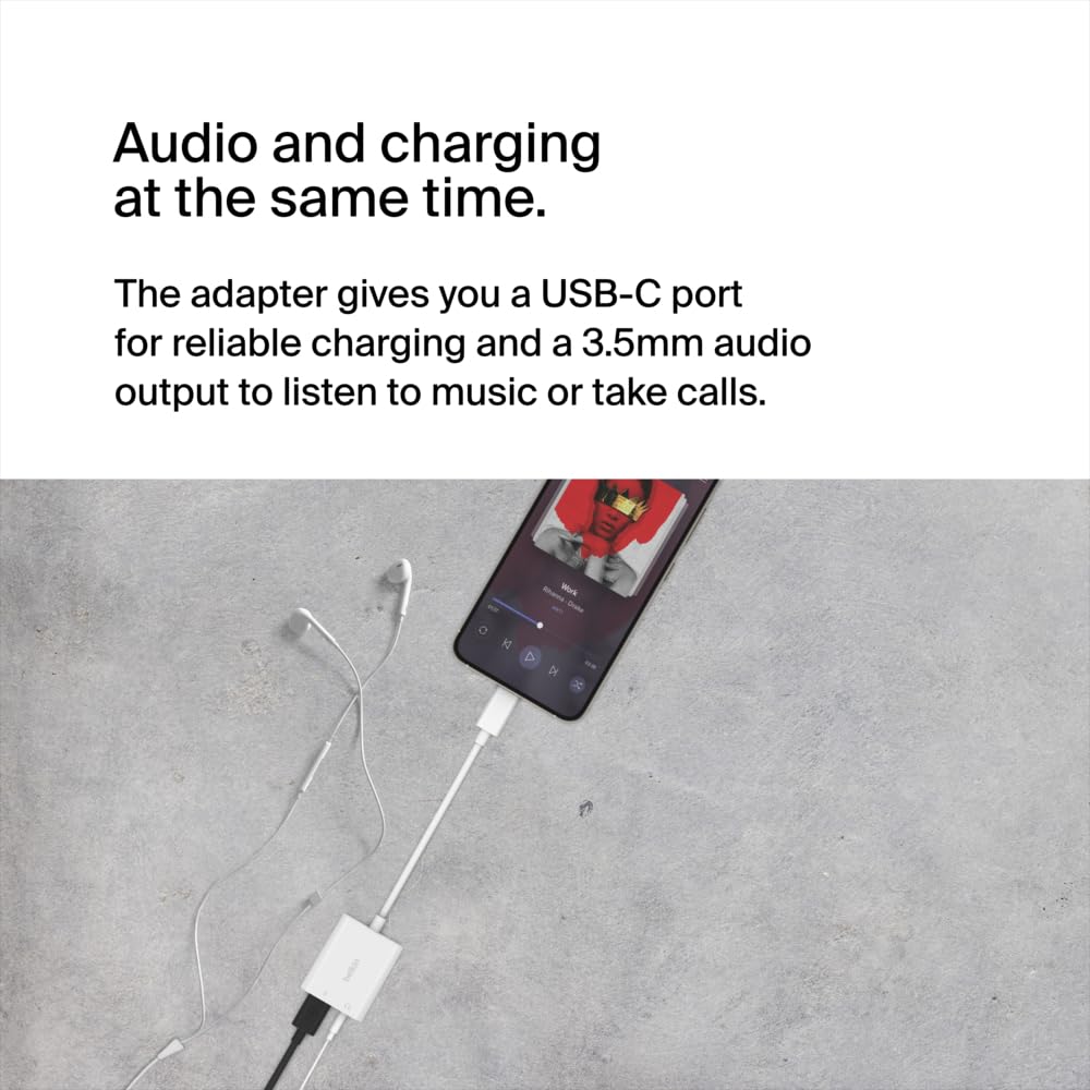 Belkin ROCKSTAR 3.5mm close-up displaying clear audio jack and reliable connection